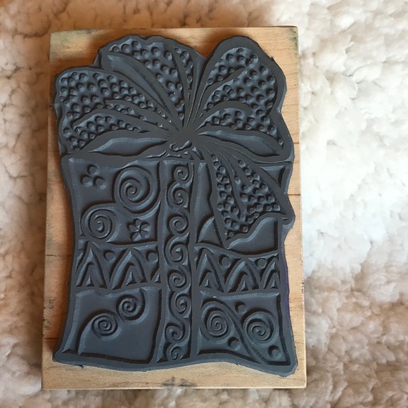 Stamp -  Wrapped Gift - - 4-1/4” x 3” - Picture 2 of 2